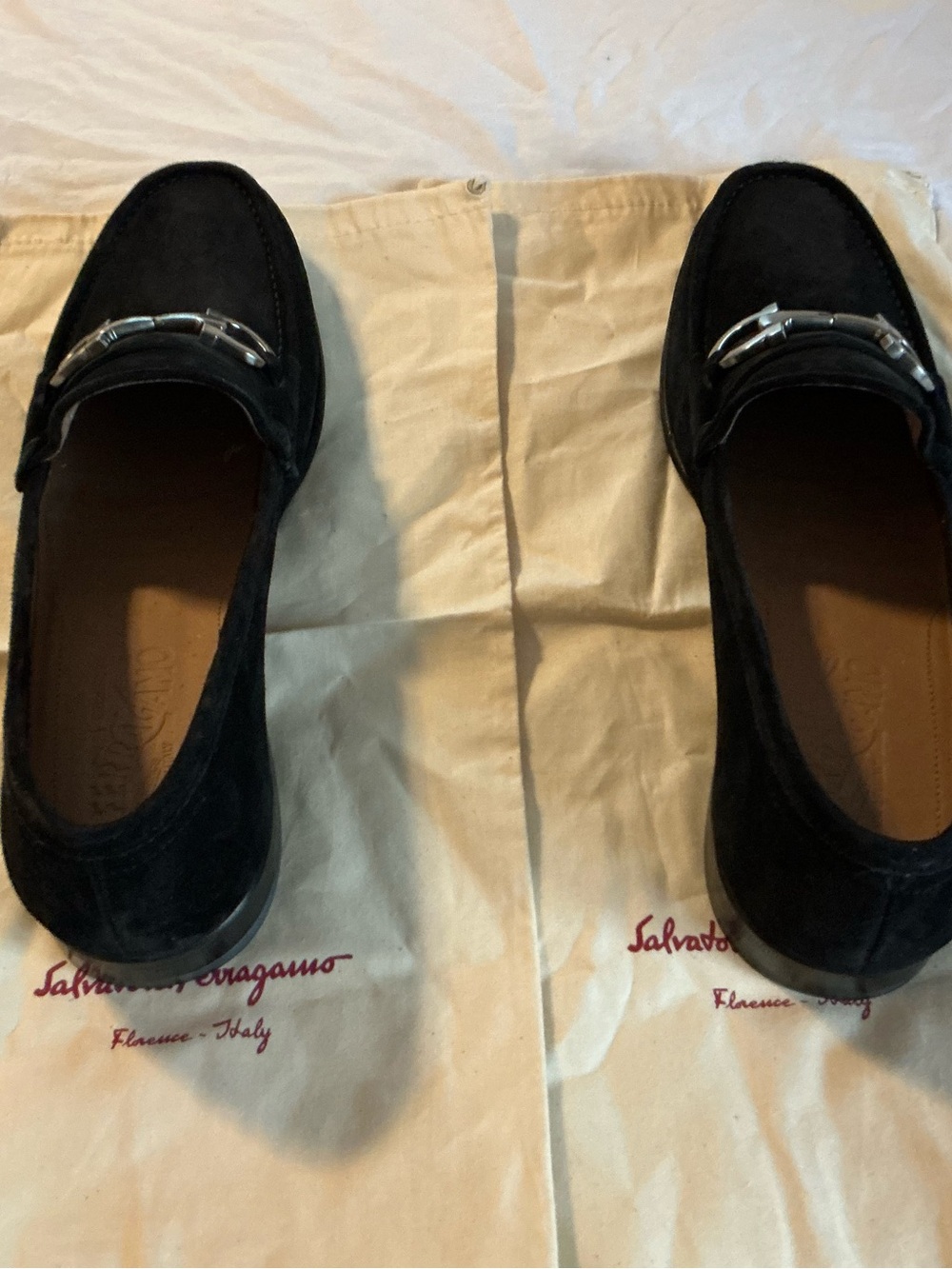 Salvatore Ferragamo Black Suede Bit-Detail Loafers - Picture 3 of 5